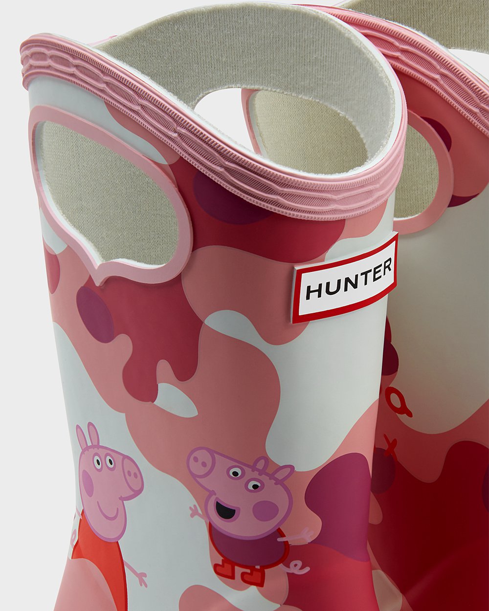 Hunter Niños Original First Peppa Pig Grab Handle - Botas de Lluvia Rosas - 163-DCMLKI